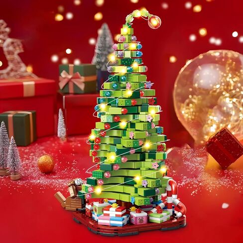 Advent Calendar 2024 Christmas Tree Building Blocks Set, 24 Days Christmas Countdown Calendar Building Kits 1206 Pieces Xmas Tree Gifts Toy for Adults Kids Teens Ages 10+ in Saudi Arabia