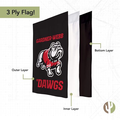 Desert Cactus Gardner-Webb University Garden Flag Bulldogs GWU Banner 100% Polyester (Design B) in Saudi Arabia
