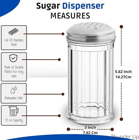 Thunder Up Parmesan Cheese Shaker 12 Oz, Cheese Shaker Plastic, Grated Cheese Shaker for Pizza, Parm Cheese Shaker, Spice Shakers with Holes and Lids, Pepper Shaker, Spice Shaker (Pack of 2) in Saudi Arabia