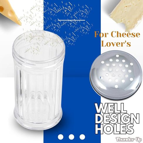 Thunder Up Parmesan Cheese Shaker 12 Oz, Cheese Shaker Plastic, Grated Cheese Shaker for Pizza, Parm Cheese Shaker, Spice Shakers with Holes and Lids, Pepper Shaker, Spice Shaker (Pack of 2) in Saudi Arabia