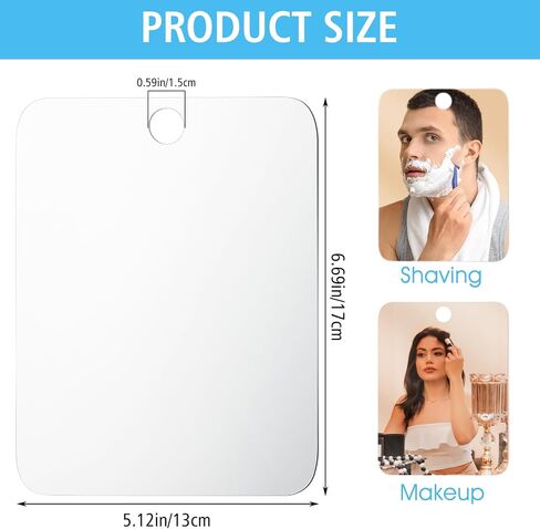 Shaving Mirror Shatterproof Acrylic Wall Hanging Mirrors Unbreakable Handheld Makeup Mirror Portable Bathroom Mirror with Hole for Shower Outdoor Camping Women Men Shave in Saudi Arabia