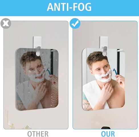 Shaving Mirror Shatterproof Acrylic Wall Hanging Mirrors Unbreakable Handheld Makeup Mirror Portable Bathroom Mirror with Hole for Shower Outdoor Camping Women Men Shave in Saudi Arabia