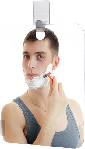 Shaving Mirror Shatterproof Acrylic Wall Hanging Mirrors Unbreakable Handheld Makeup Mirror Portable Bathroom Mirror with Hole for Shower Outdoor Camping Women Men Shave in Saudi Arabia
