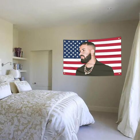 America Drake red color funny Tapestries 3x5ft with four brass grommets for indoor and outdoor Decoration in Saudi Arabia