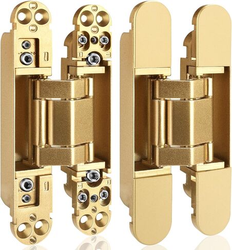 6inch Hidden Door Hinges(2Pcs)- 3 Way Adjustable Invisible Door Hinges,180 Degree Swing Heavy Duty Concealed Hinges (Load-Bearing Up to 88Lbs) (Black) in Saudi Arabia