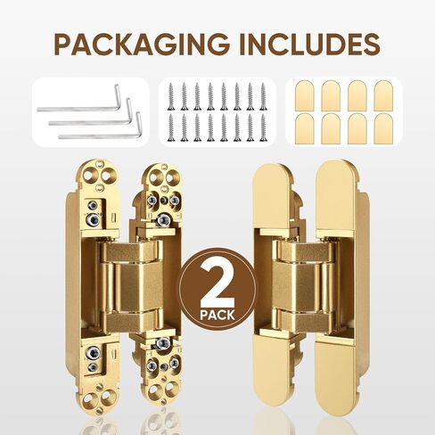 6inch Hidden Door Hinges(2Pcs)- 3 Way Adjustable Invisible Door Hinges,180 Degree Swing Heavy Duty Concealed Hinges (Load-Bearing Up to 88Lbs) (Black) in Saudi Arabia
