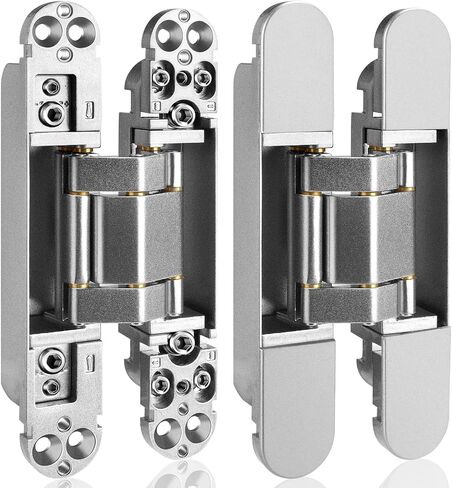 6inch Hidden Door Hinges(2Pcs)- 3 Way Adjustable Invisible Door Hinges,180 Degree Swing Heavy Duty Concealed Hinges (Load-Bearing Up to 88Lbs) (Black) in Saudi Arabia