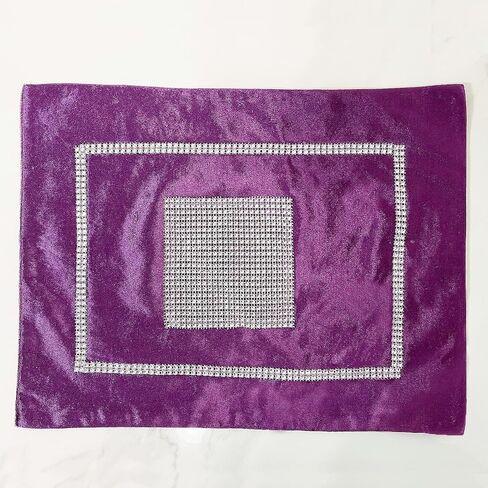 HeMiaor Set of 6 Table Mats Purple Luxurious Non-Slip Velvet Placemats for Dinner Table, 12x16-Inch(30x40cm) in Kuwait