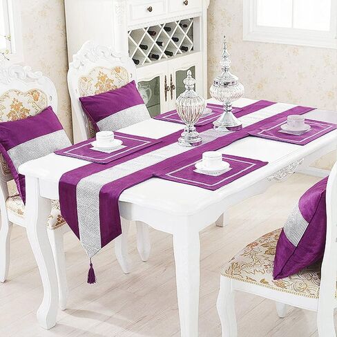 HeMiaor Set of 6 Table Mats Purple Luxurious Non-Slip Velvet Placemats for Dinner Table, 12x16-Inch(30x40cm) in Kuwait