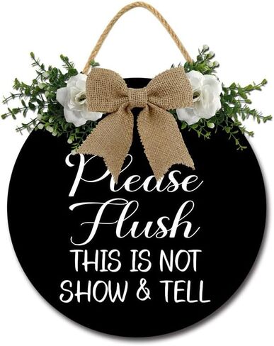 Farmhouse Accessories Powder Room Decor Powder Room Sign Bathroom Door Sign Round Rustic Wood Wreaths Wall Decor for Home Farmhouse Restroom Toilet 11inch in Saudi Arabia