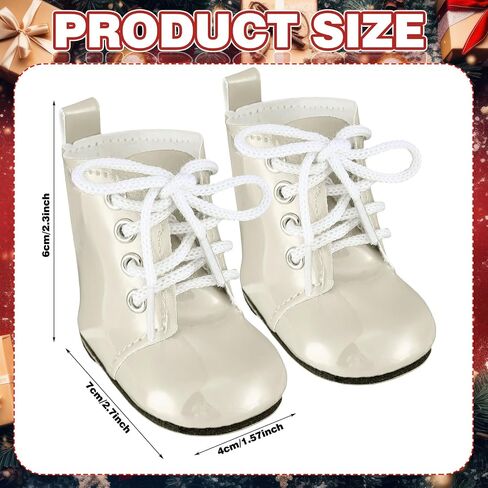Bencailor 3 Pairs 18 Inch Doll Boot Shoes 2.3" Lace-up Ankle Doll, Simple in Kuwait