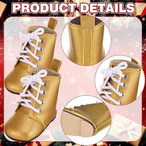 Bencailor 3 Pairs 18 Inch Doll Boot Shoes 2.3" Lace-up Ankle Doll, Simple in Kuwait