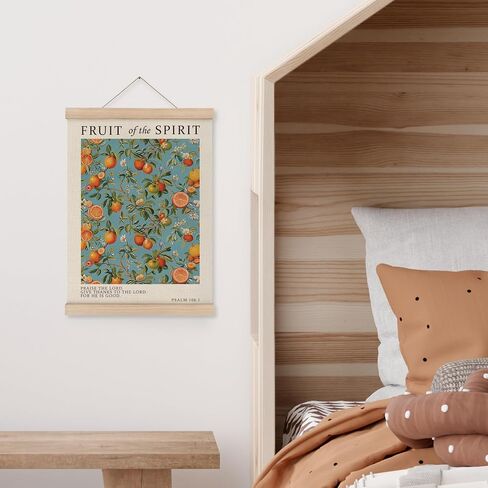 MAQIKA Fall Gather and Give Thanks Poster Framed with Wood Hanger, Flower Hanging Wall Decor, Neutral Autumn Hanging Wall Decor, Thanksgiving Canvas Wall Art Prints for Farmhouse Decor 12x16 inch in Kuwait