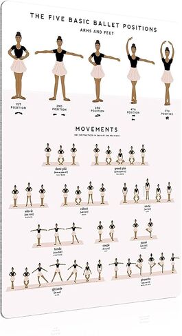 Ballet Knowledge Posters Basic Ballet Movements Metal Signs Room Decor Retro Plaque Club School Home Wall Decor 8x12 Inches, 8 in x 12 in in Saudi Arabia