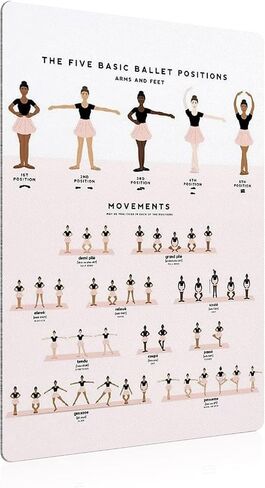 Ballet Knowledge Posters Basic Ballet Movements Metal Signs Room Decor Retro Plaque Club School Home Wall Decor 8x12 Inches, 8 in x 12 in in Saudi Arabia