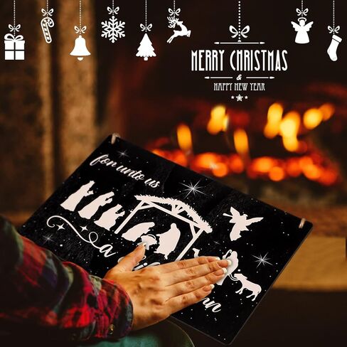 عيد الميلاد يسوع الخشب علامة بالنسبة لنا ولد طفل المهد باب الزينة الخشبية ريفي عيد الميلاد باب شماعات يسوع جدار ديكور المسيحي يسوع الخشب الجدار شنقا ديكور للباب الأمامي في الهواء الطلق in Kuwait