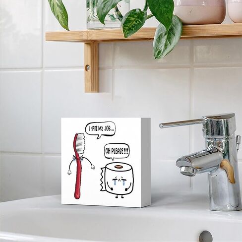 Hello Sweet Cheeks Bathroom Decor, Bathroom Signs Decor, Black and White Bathroom Decor, Funny Bathroom Decor, Bathroom Decor for Shelves, Wooden Box Decor Sign for Home Farmhouse Living Room Table in Saudi Arabia