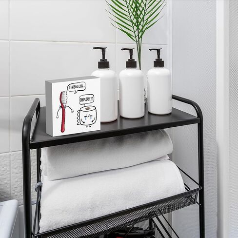 Hello Sweet Cheeks Bathroom Decor, Bathroom Signs Decor, Black and White Bathroom Decor, Funny Bathroom Decor, Bathroom Decor for Shelves, Wooden Box Decor Sign for Home Farmhouse Living Room Table in Saudi Arabia