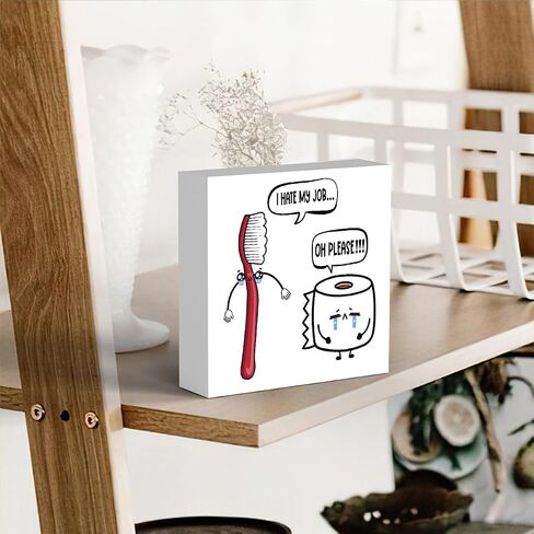 Hello Sweet Cheeks Bathroom Decor, Bathroom Signs Decor, Black and White Bathroom Decor, Funny Bathroom Decor, Bathroom Decor for Shelves, Wooden Box Decor Sign for Home Farmhouse Living Room Table in Saudi Arabia