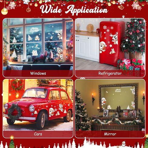 Christmas Window Clings, Gocheden 146PCS Christmas Snowflake Window Clings Stickers for Glass, 3D Xmas Window Stickers for Christmas Decorations, Winter Window Clings, Christmas Window Decorations in Saudi Arabia