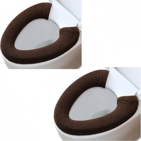 2Pieces Thicker Bathroom Soft Toilet Seat Cover Pad Toilet Lid Cover Cushion Soft Thicker Stretchable in Saudi Arabia