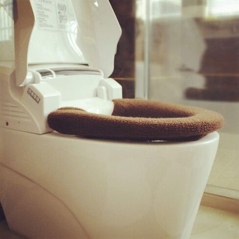 2Pieces Thicker Bathroom Soft Toilet Seat Cover Pad Toilet Lid Cover Cushion Soft Thicker Stretchable in Saudi Arabia