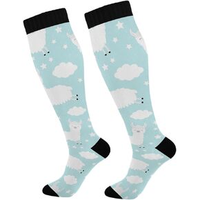 Wusikd Green Clover Leaves Compression Socks for Women and Men Circulation Irish Long Socks for Athletic Running 1