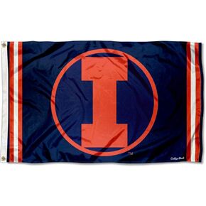 College Flags & Banners Co. Illinois Fighting Illini Vintage Retro Throwback 3x5 Banner Flag