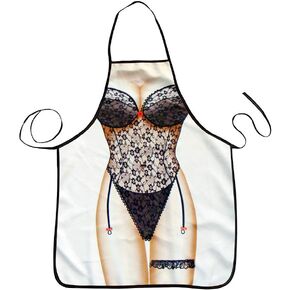 HAKSEN Cooking Kitchen Aprons for Women Men Chef, Funny Apron, Red Swim Trunks Man