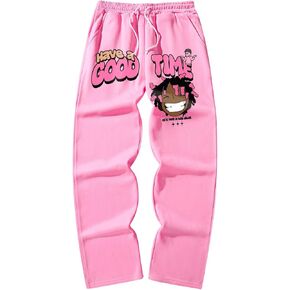 SHENHE Men's Y2K Baggy Sweatpants Cartton Graphic Straight Leg Drawstring Loose Streetwear Pants Trousers