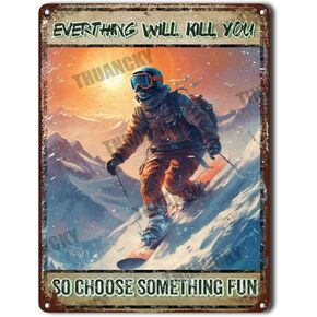 Metal Tin Sign Funny Metal Sign Retro Wall Decor for Home Gate Garden Bars Restaurants Cafes Office Store Pubs Club Sign Gift for Family Bar Restaurant Cafe Wall Decoration Bathroom 8x12inch
