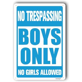 Man Cave Sign,Boys Only Sign,Home Boys Signs,Garage Wall Decor "BOYS ONLY NO GIRLS ALLOWED" 8"X12" Metal Aluminum Sign