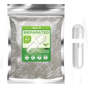 Empty Capsules Size 0,Vegan Separated Capsules,Vegetable Empty Pill Capsules,Veggie 0 Capsules Empty,Vegetarian Pill Capsules Empty for DIY Supplement or Capsule Filling(200 Count)