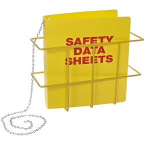NMC - RTK65 RTK6 5 Piece Economy Right To Know Center Kit with Rack, Binder and Chain, "Material Safety Data Sheets", Red on Yellow