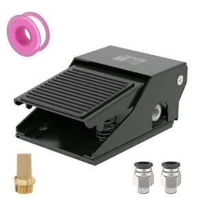 FV320 3 Holes and 2 Positions 1/4" air Foot Pedal Variable Speed Foot Pedal Foot Pedal for Trash Cabinet Drawer Foot Pedal Switch Foot Switch Pedal Pneumatic Foot Pedal