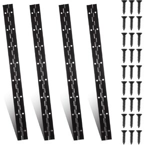 4 قطع من مفصلات البيانو السوداء شديدة التحمل مقاس 16 بوصة من الفولاذ المقاوم للصدأ مقاس 1.2 بوصة ومفصلات بيانو مستمرة واسعة مع 64 قطعة من البراغي ومفصلات مستمرة مع فتحات لأثاث صندوق باب خزانة القارب in Kuwait