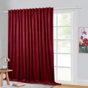 StangH Black Backdrop Curtains 96 inches Long - Thermal Insulated Velvet Drapes for Sliding Door, Blackout Bedroom Window Curtains for Theater/Living Room/Sun Room, Black, W100 x L96, 1 Panel