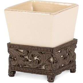 Cream Stoneware Acanthus Vase/Pen Holder