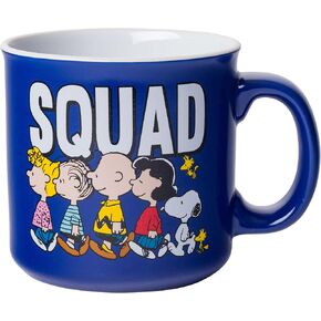Silver Buffalo Peanuts Squad Ceramic Camper Style Coffee Mug, 20 Ounces