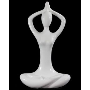 Seraphic Yoga Pose Statue/Sculputure Gifts for Women, Home or Room Decor, White Prayer Hands Statues/Figurines, 8" Tall