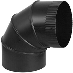 Imperial Adjustable Stove-Pipe Elbow, Black, 24 Gauge, 5-In.