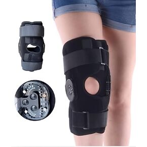 Hinged Knee Brace Adjustable Range of Motion ROM Support Immobilizer for Torn Meniscus, Arthritis, ACL, PCL, MCL, Knee Pain & Mild Osteoarthritis for Men & Women - One Size Fits Most