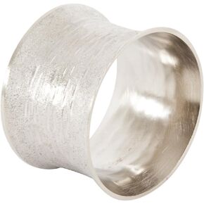 SARO LIFESTYLE 4-Piece Classic Design Napkin Ring Set, Silver
