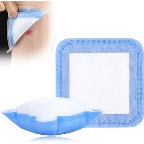 Super Absorbent Wound Dresssing Non-Adhesive Bandages with Nonstick Ultrasorb Gauze Pad No Leaking for Open Heavily Wound Drainage Pressure Sores, 4" x 4", 10 Packs