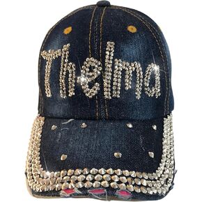 Popfizzy Bling Hat for Women, Fun Rhinestone Baseball Cap, Bedazzled Distressed Denim Hat, Birthday Gifts for Women and Girls