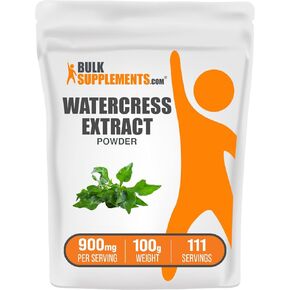 BulkSupplements.com Watercress Extract Powder - Nasturtium Officinale Extract, Watercress Powder - Gluten Free, 900mg per Serving, 250g (8.8 oz) (Pack of 1)