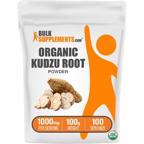 BulkSupplements.com Organic Kudzu Powder - Kudzu Root Supplement, Kudzu Root Powder - Herbal Supplement, Gluten Free - 1000mg per Serving, 250g (8.8 oz) (Pack of 1)