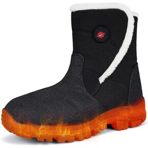 Dr.Warm Heated Boots for Women, Warm Fur Lined Heated Slippers Boot with 7.4V Rechargeable Battery Heated Shoes with Anti-Skid Sole Keep Feet Warm for Winter Indoor Outdoor