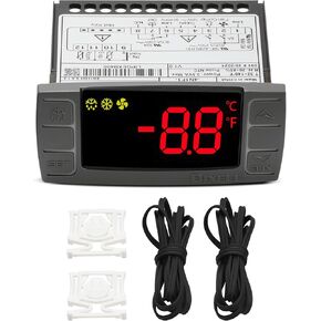 for Dixell XR06CX-4N1F1 Temperature Controller, Fit for 120V 50-60hz Commercial Refrigerators/Freezer Replace for Dixell Temperature Controller, with Temperature Sensor Probes & Clasp