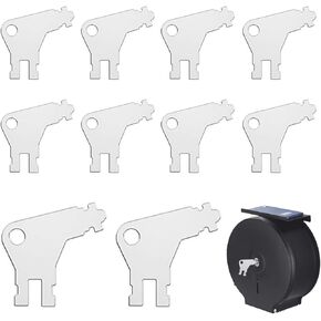 NIIIYTYB 10 Pcs Paper Towel Dispenser Key Commercial Dispenser Key Compatible with Toilet Paper Holders Universal Replacement Keys for Soap and Bathroom Dispensers Opener for Commercial Use